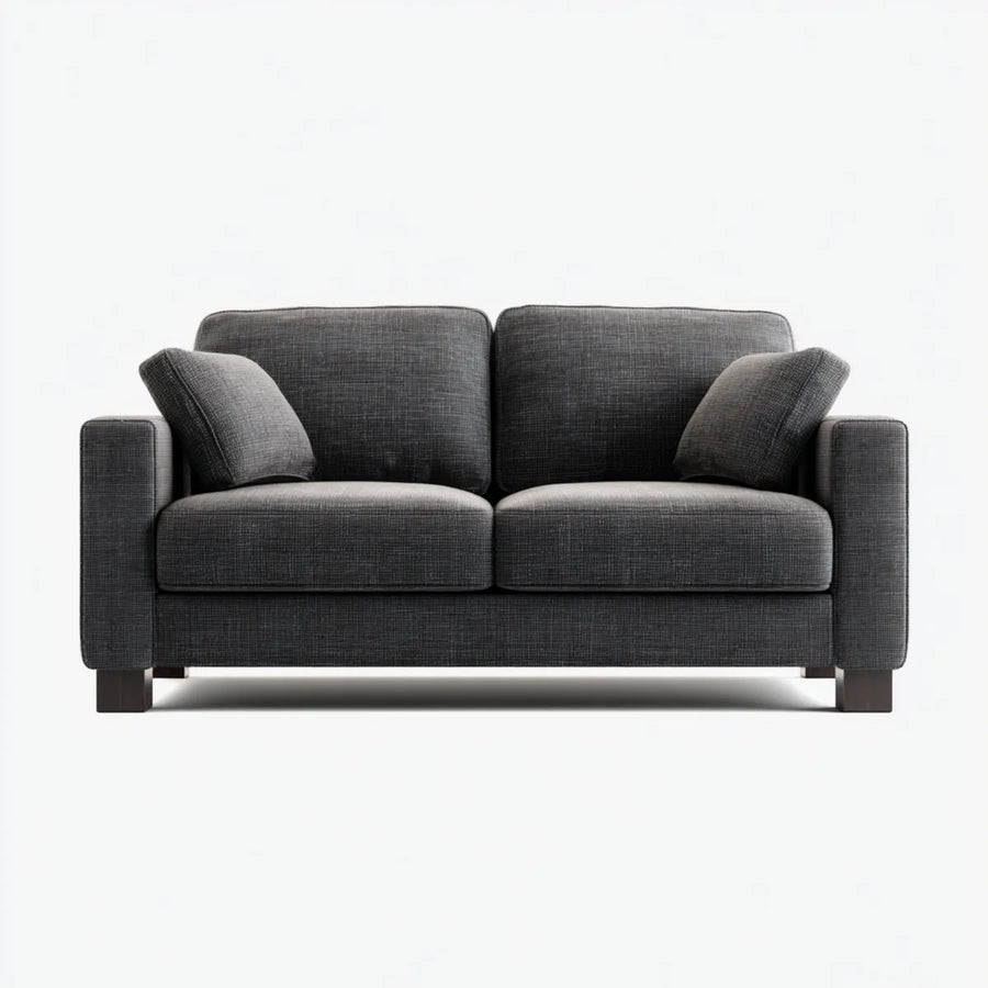 Canapé 2 places gris anthracite en polyester rectangulaire 160 x 90 x 85 cm