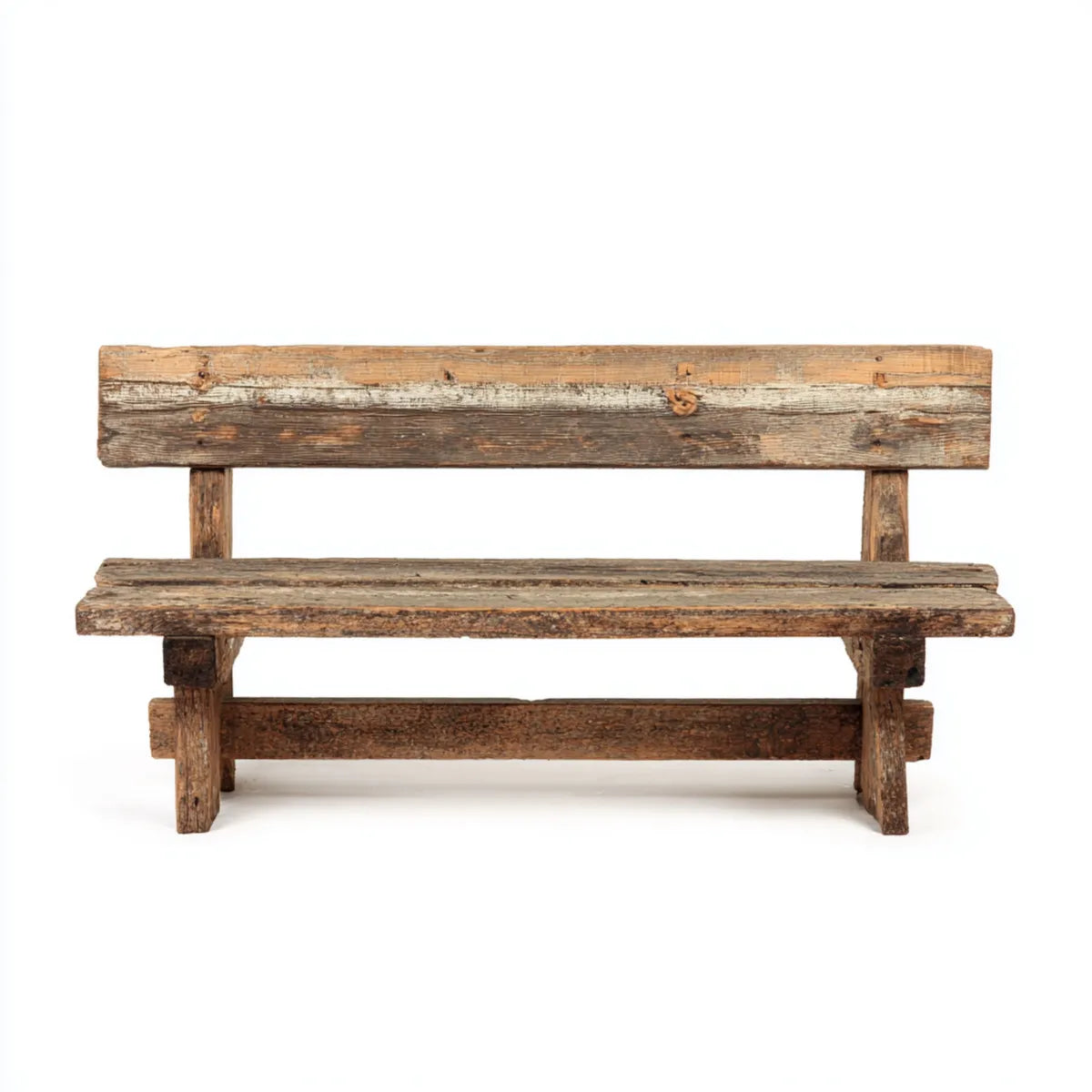 Banc de jardin 3 places marron en bois massif rectangulaire 150 x 60 x 85 cm