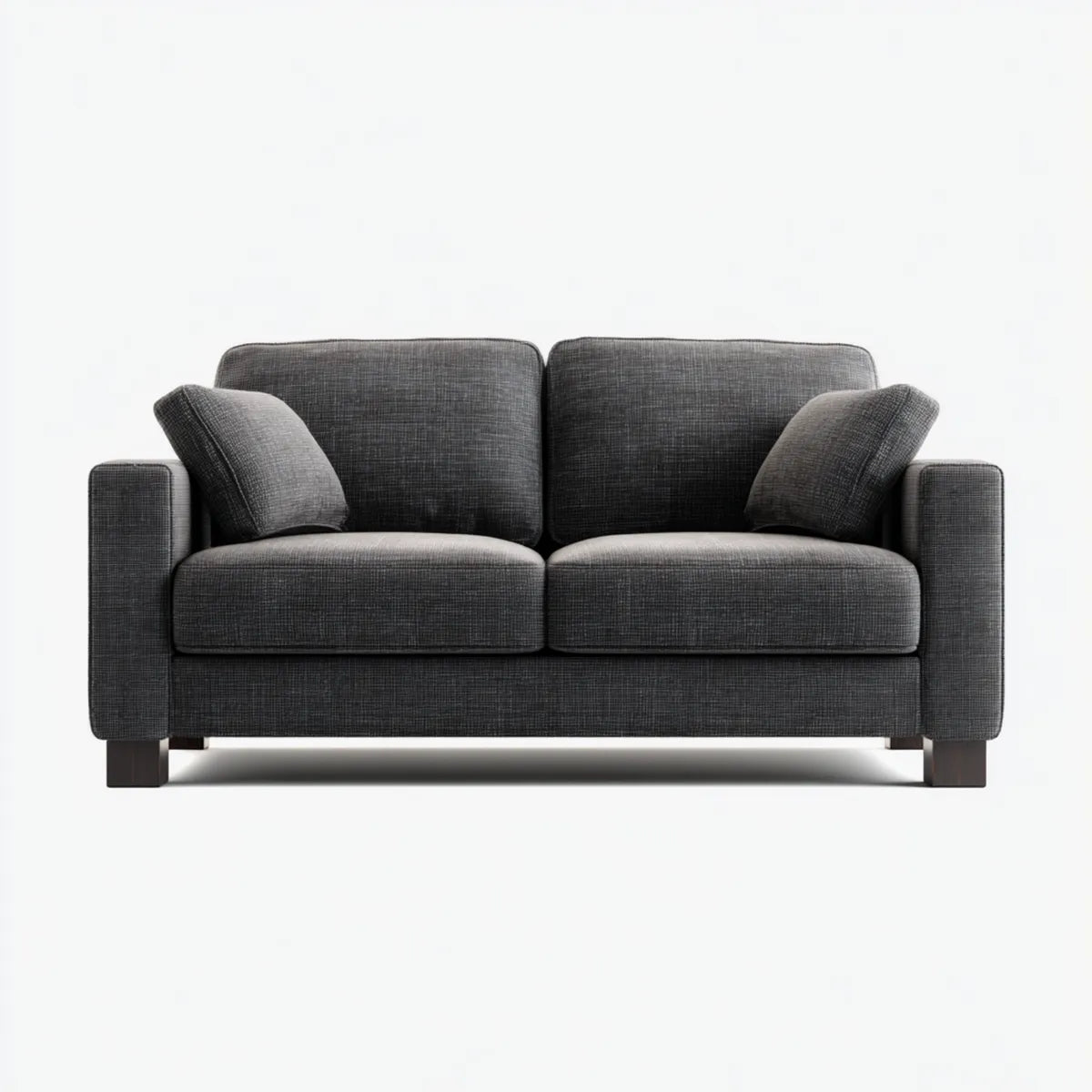 Canapé 2 places gris anthracite en polyester rectangulaire 160 x 90 x 85 cm