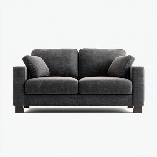 Canapé 2 places gris anthracite en polyester rectangulaire 160 x 90 x 85 cm