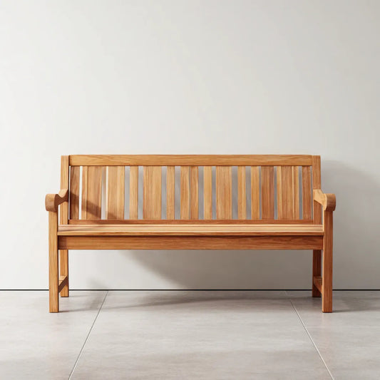 Banc de jardin 2 places naturel en acacia massif rectangulaire 120 x 65 x 90 cm