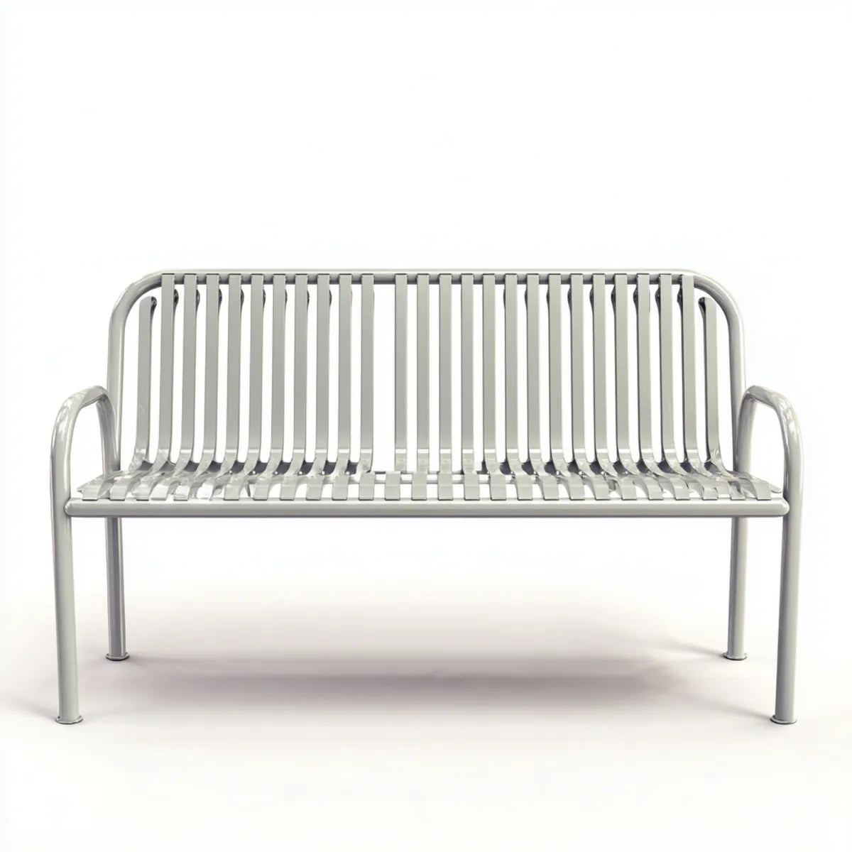 Banc de jardin 2 places argenté 130 x 60 x 85 cm en acier inoxydable rectangulaire