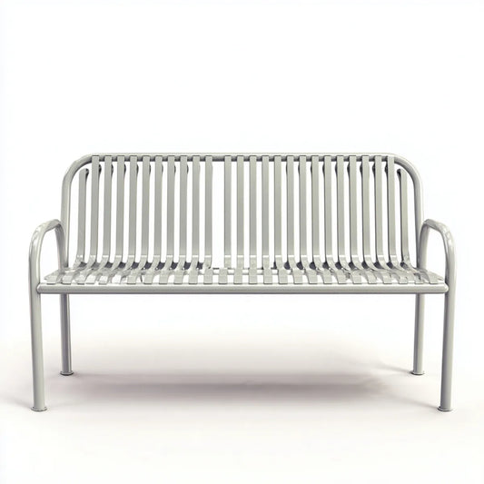 Banc de jardin 2 places argenté 130 x 60 x 85 cm en acier inoxydable rectangulaire