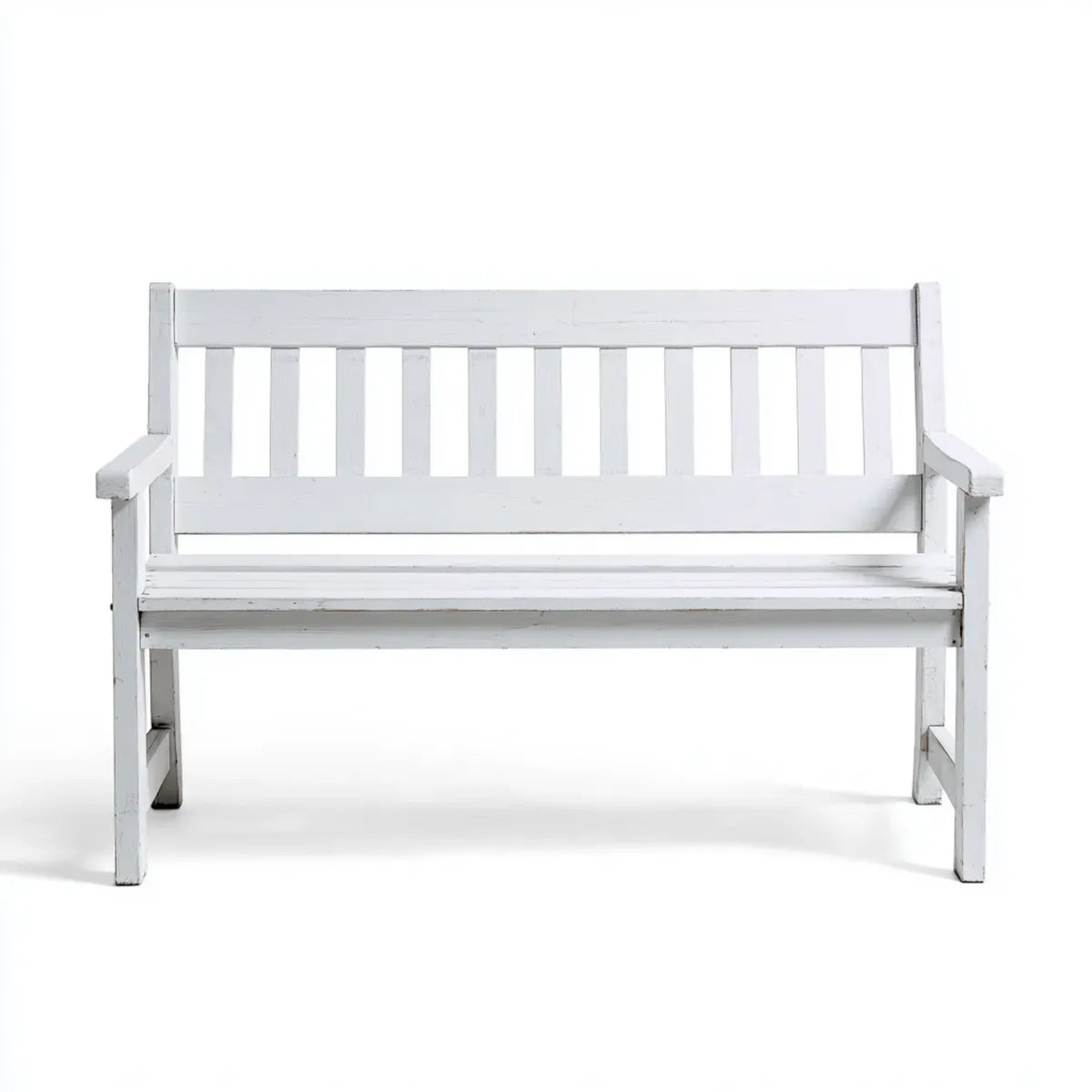 Banc de jardin 2 places blanc 120 x 60 x 90 cm en pin massif rectangulaire