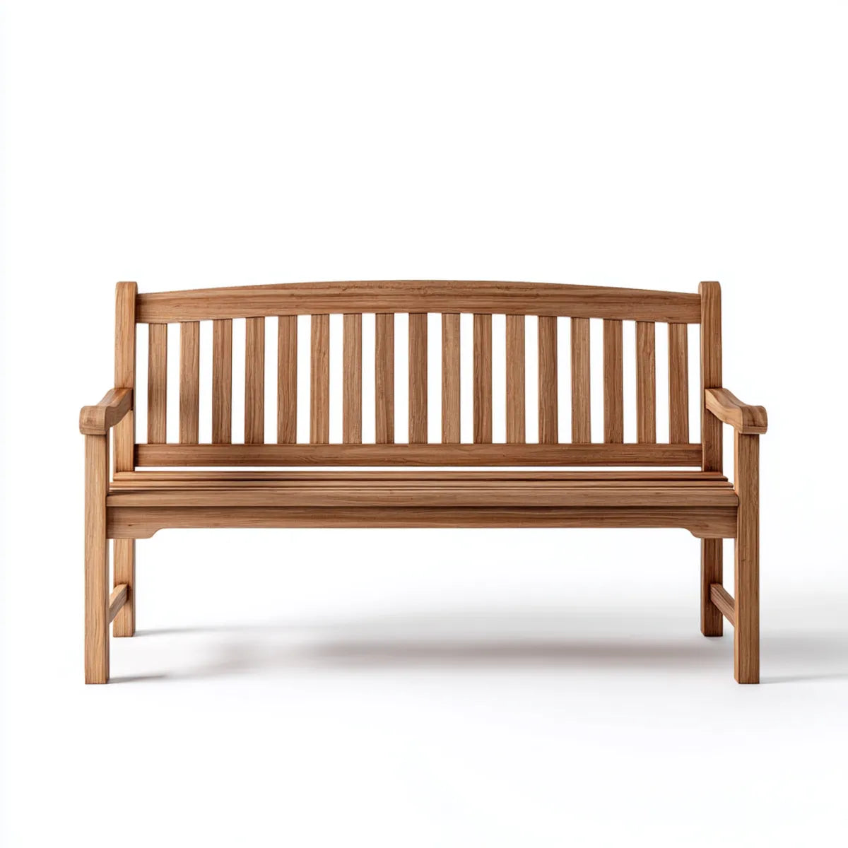 Banc de jardin 3 places marron en teck massif rectangulaire 150 x 62 x 90 cm