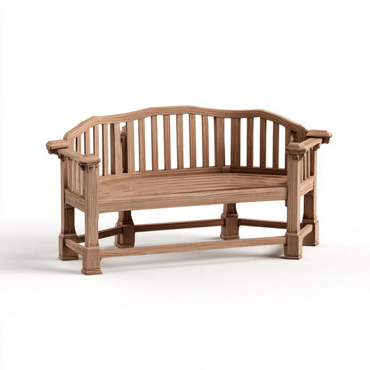 Banc de jardin 3 places marron en bois massif d'acacia dossier incurvé 150 x 60 x 95 cm